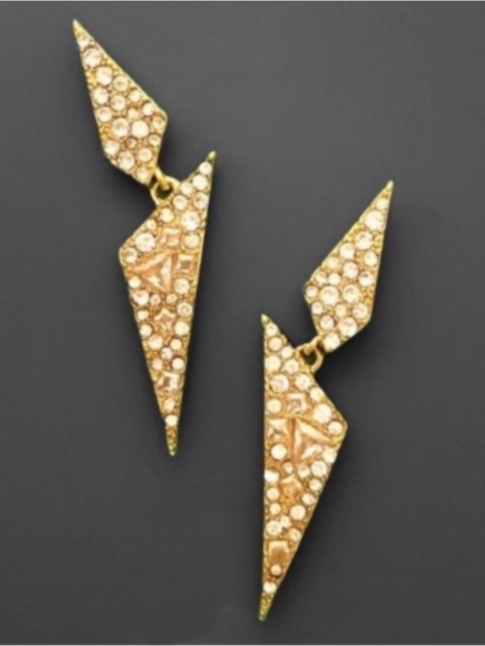 Alexis Bittar Crystal Encrusted Hinged Origami Shards Post Drop Earrings AU10